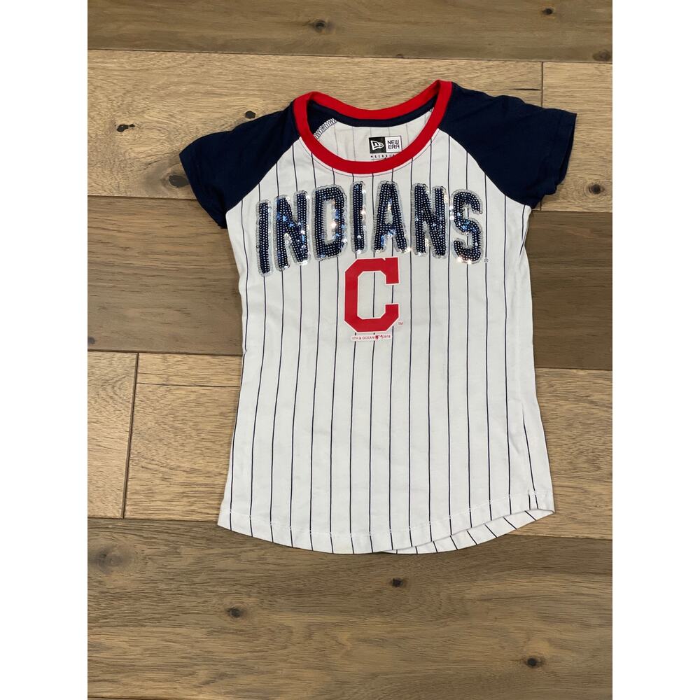 New Era Cleveland Indians Youth Top Size 6/6X Sequin Logo MLB - Picture 7 of 7